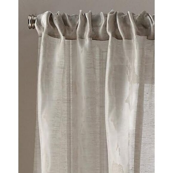 NEW DKNY City Sky Sheer Window Curtain Panel Pair Linen 50"W x 84"L (Pack of 2) - Picture 2 of 2